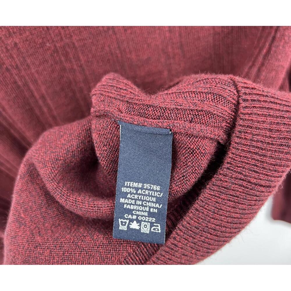 Arnold Palmer Burgundy Polo Sweater Small Ribbed Knit Collar - Picture 5 of 9